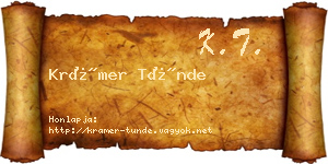 Krámer Tünde névjegykártya