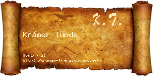 Krámer Tünde névjegykártya